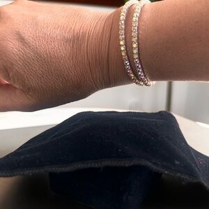 New with no tag Elegant Silver tone and Rhinestone Iridescent Bracelet.